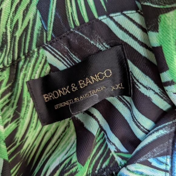 Bronx and Banco Jungle Jumpsuit Tropical Palms Green Black Size XXL Preowned - Picture 8 of 16